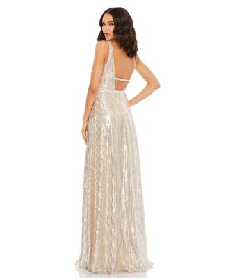 【Mac Duggal】スパンコール プランジネック ストラクチャード Mac Duggal】スパンコール プランジネック ストラクチャード