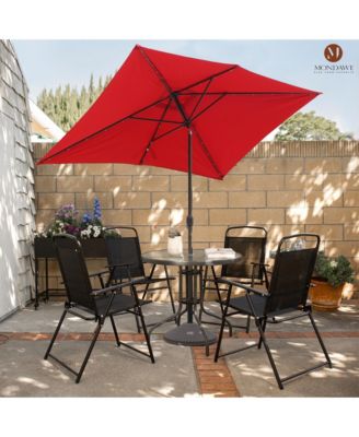 10ft Rectangular Solar LED Market Patio Umbrella