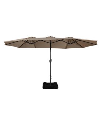 lucky one Rectangular Double-Sided Outdoor Patio Market Umbrella with Base Included