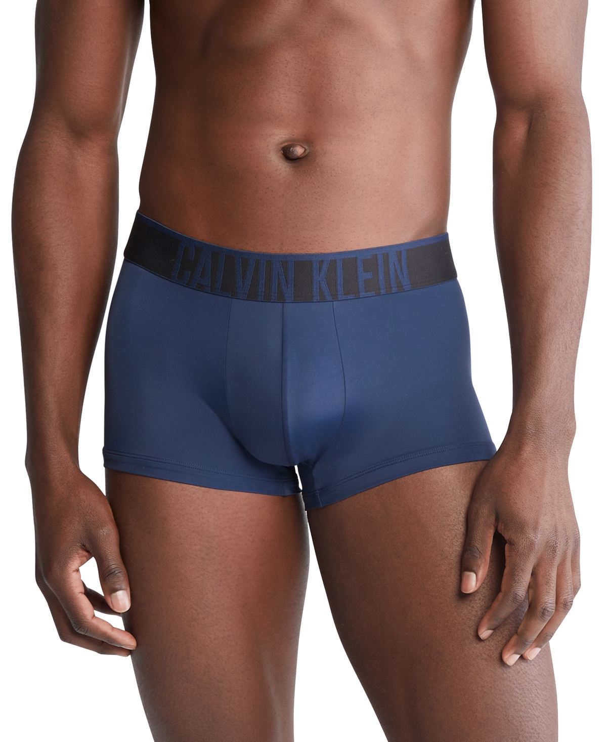 Shop Calvin Klein Men's Intense Power Micro Cooling Low Rise Trunks In Blue Shadow