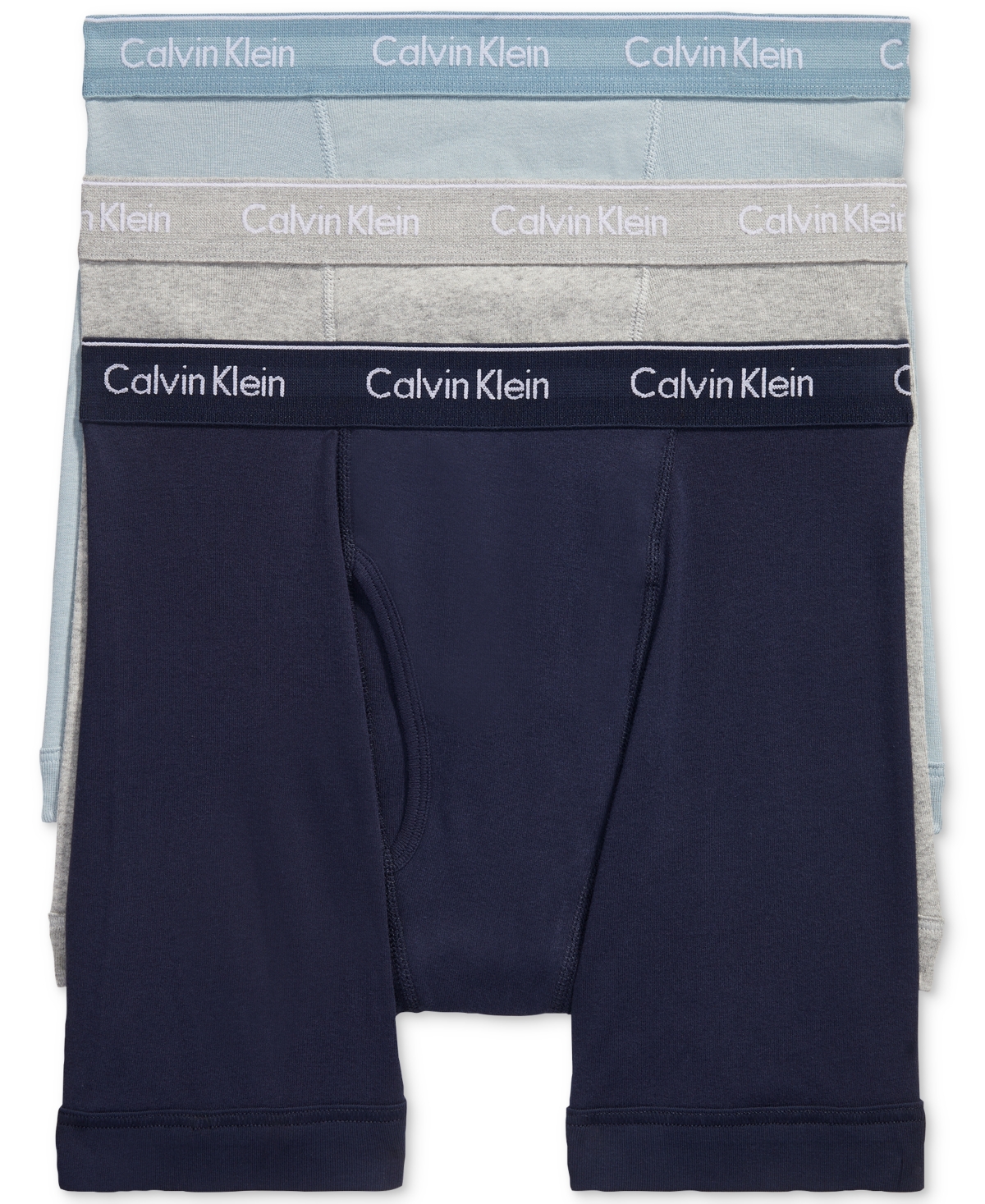 Shop Calvin Klein Men's 3-pack Cotton Classics Boxer Briefs Underwear In Shoreline,grey Heather,arona