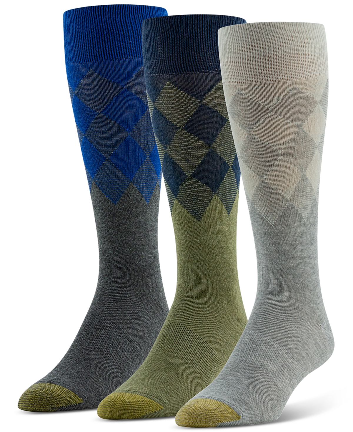 Men's Partial Argyle Socks - 3 pk. - Asst