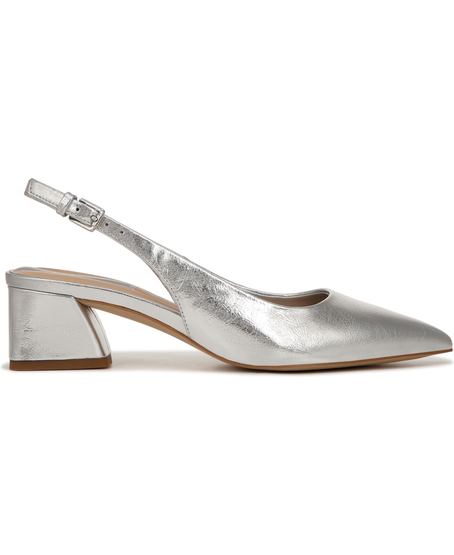 Women's Racer Pointed Toe Block Heel Slingback Pumps
