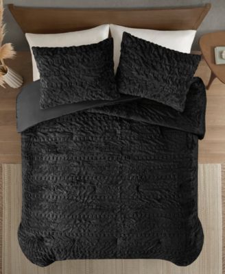 Blair Ruched 3-Pc. Faux Fur Comforter Set, King/California King