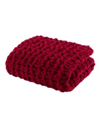 Chunky-Knit Chenille Throw, 50" x 60"