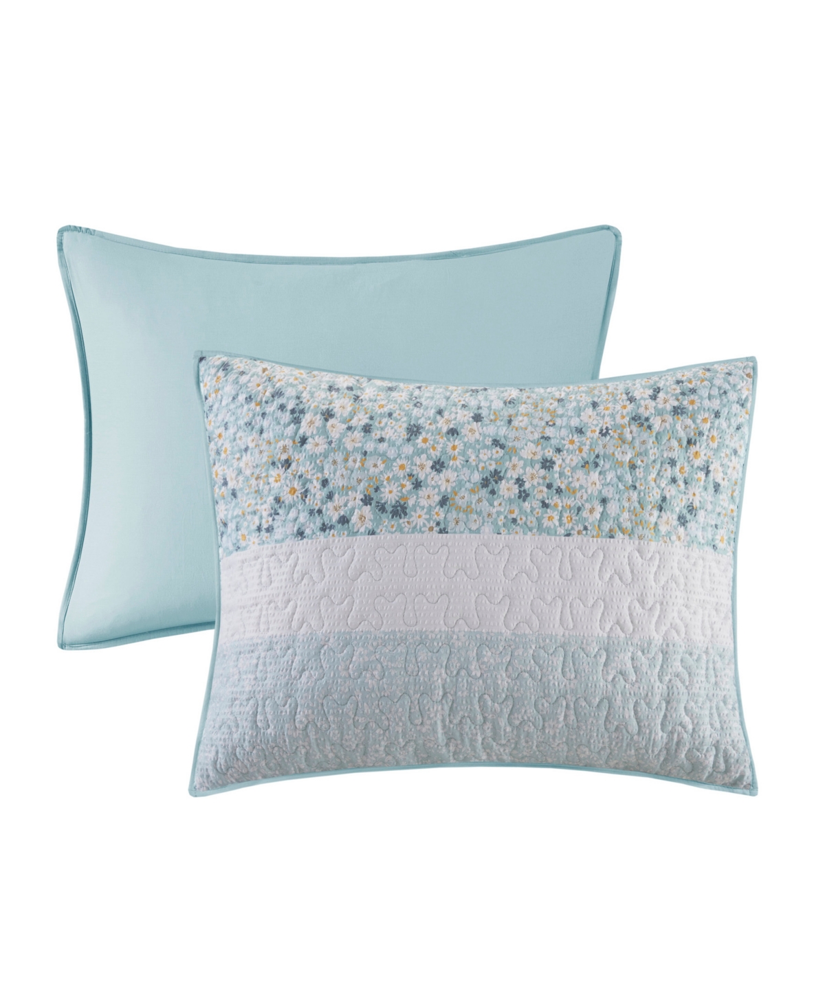 Madison Park Caralie Seersucker 4 Piece Quilt Set, Full/queen In Aqua