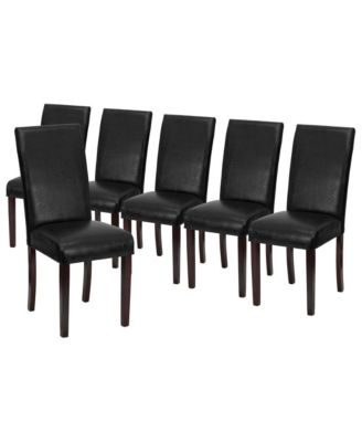 Vallia Series Set Of 6 Panel Back Parson'S Chairs For Kitchen, Dining Room And More