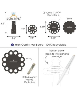 Just Engaged - Black and White - DIY Engagement Money Holder Gift - Cash Cake