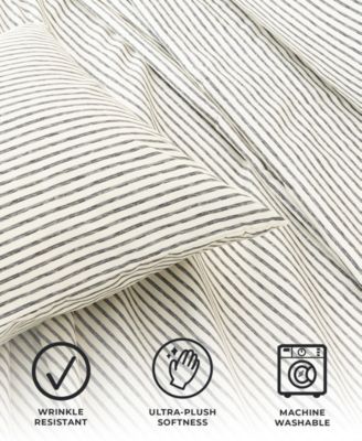 Striped Wrinkle Resistant Microfiber 4-Pc. Sheet Set, King