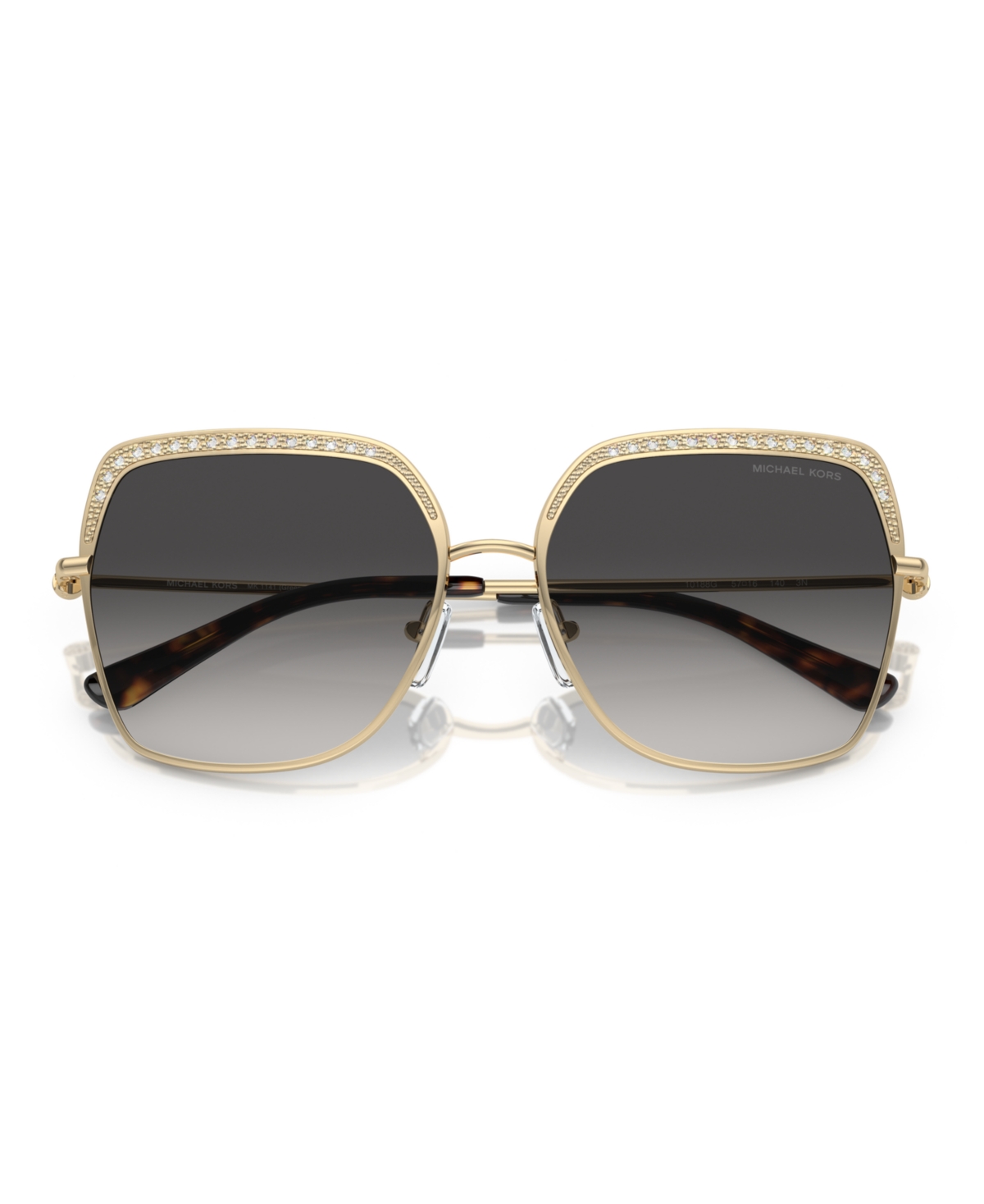 Michael Kors Womens Gold Mk1141 Greenpoint Square-frame Metal Sunglasses In Light Gold