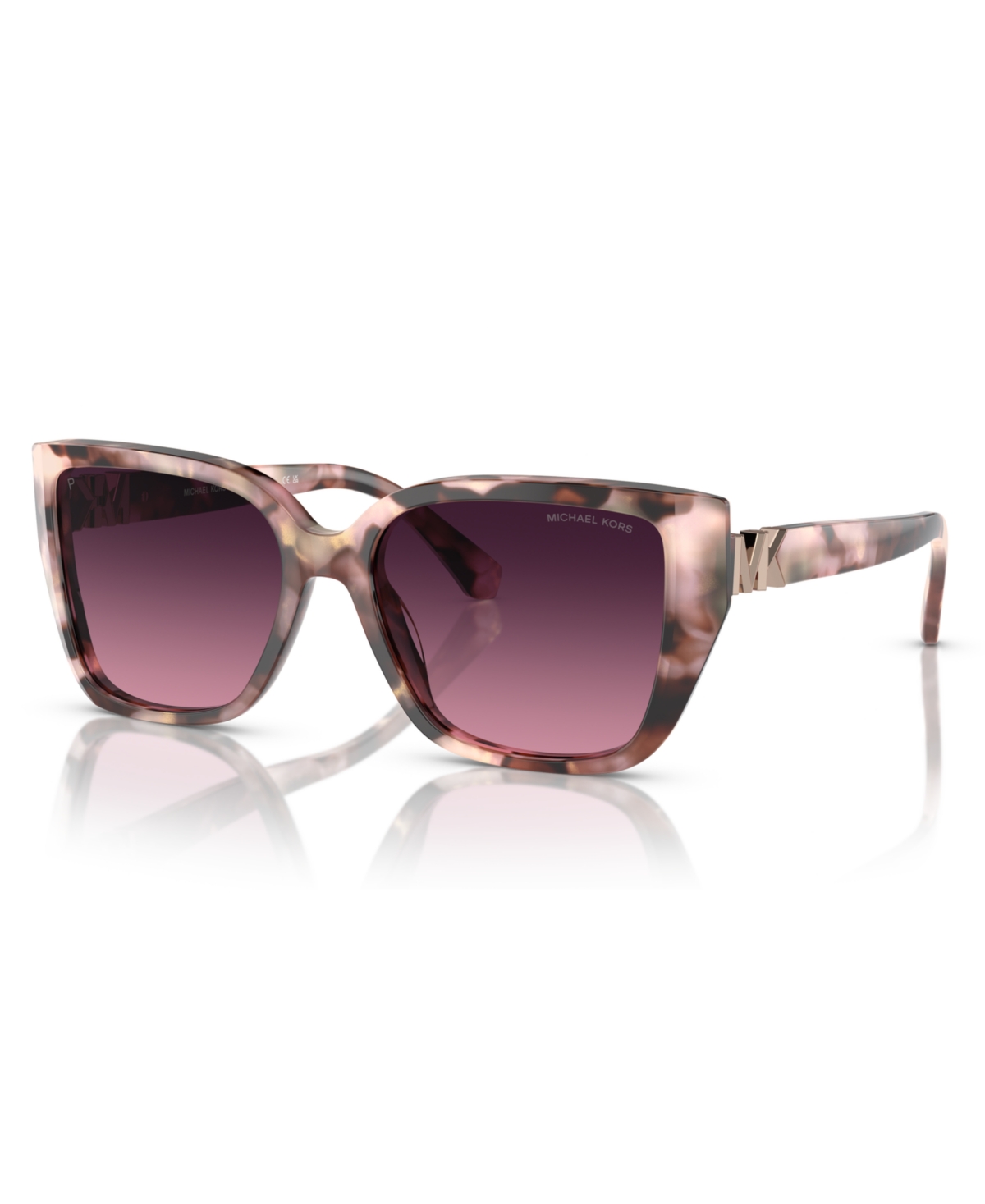 Michael Kors Women's Acadia Polarized Sunglasses, Gradient Mk2199 In Pink Pearlized Tortoise