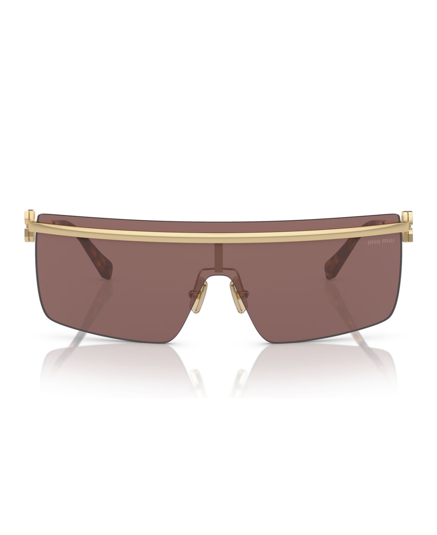 Женские солнцезащитные очки MIU MIU Sunglasses MU 50ZS, цвет: Бледный золотой — фото 2