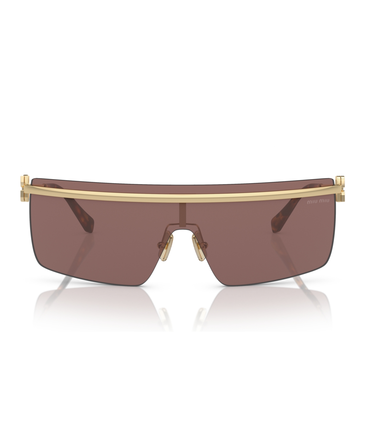 Miu Miu Womens Gold Mu 50zs Irregular-frame Metal Sunglasses In Pale Gold
