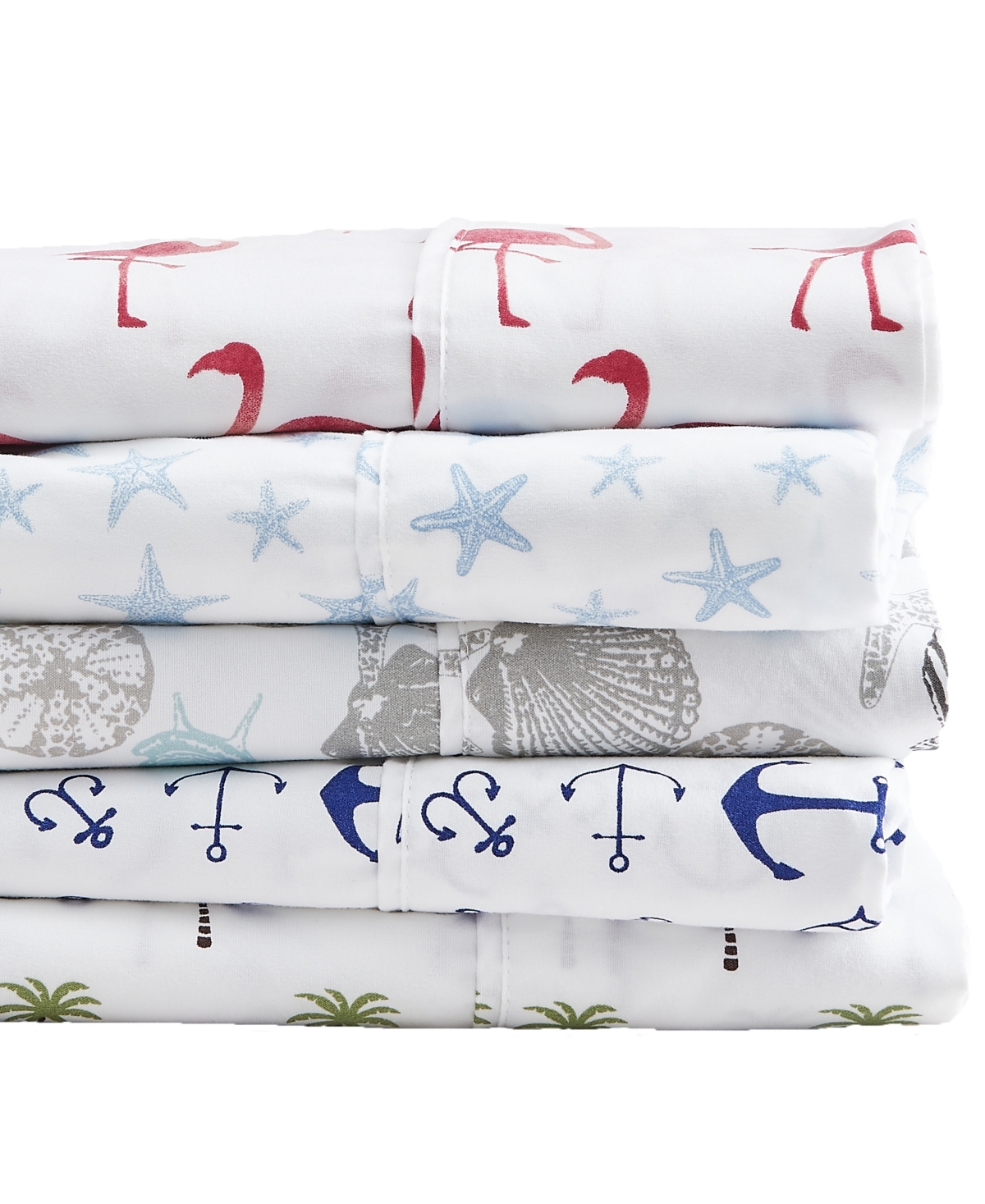 Premium Comforts Coastal Printed Microfiber 4-Pc. Sheet Set, Queen - Coastal
