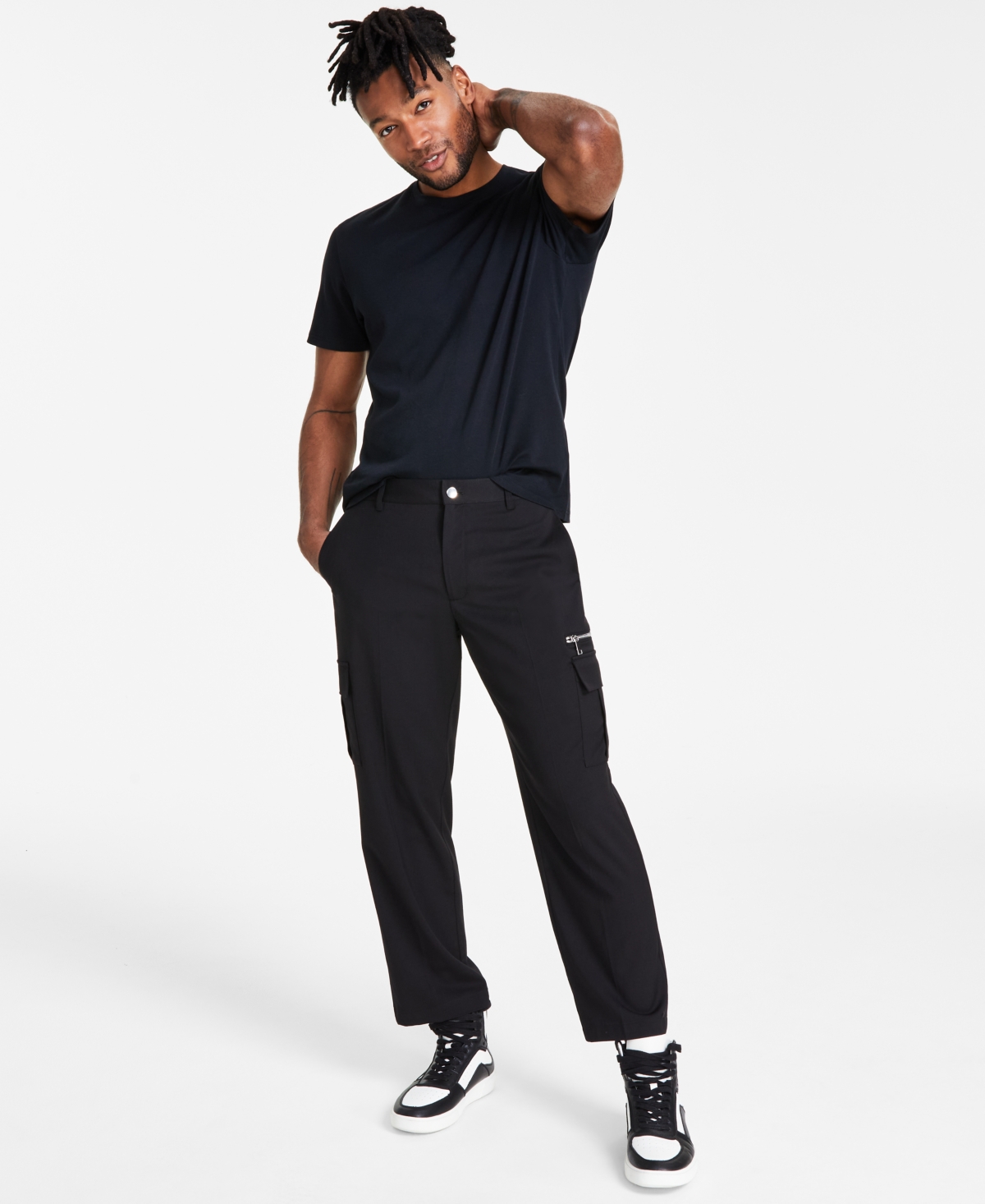 Shop Inc International Concepts Men's Kaz Regular-fit Utility Pants, Created For Macy's In Deep Black