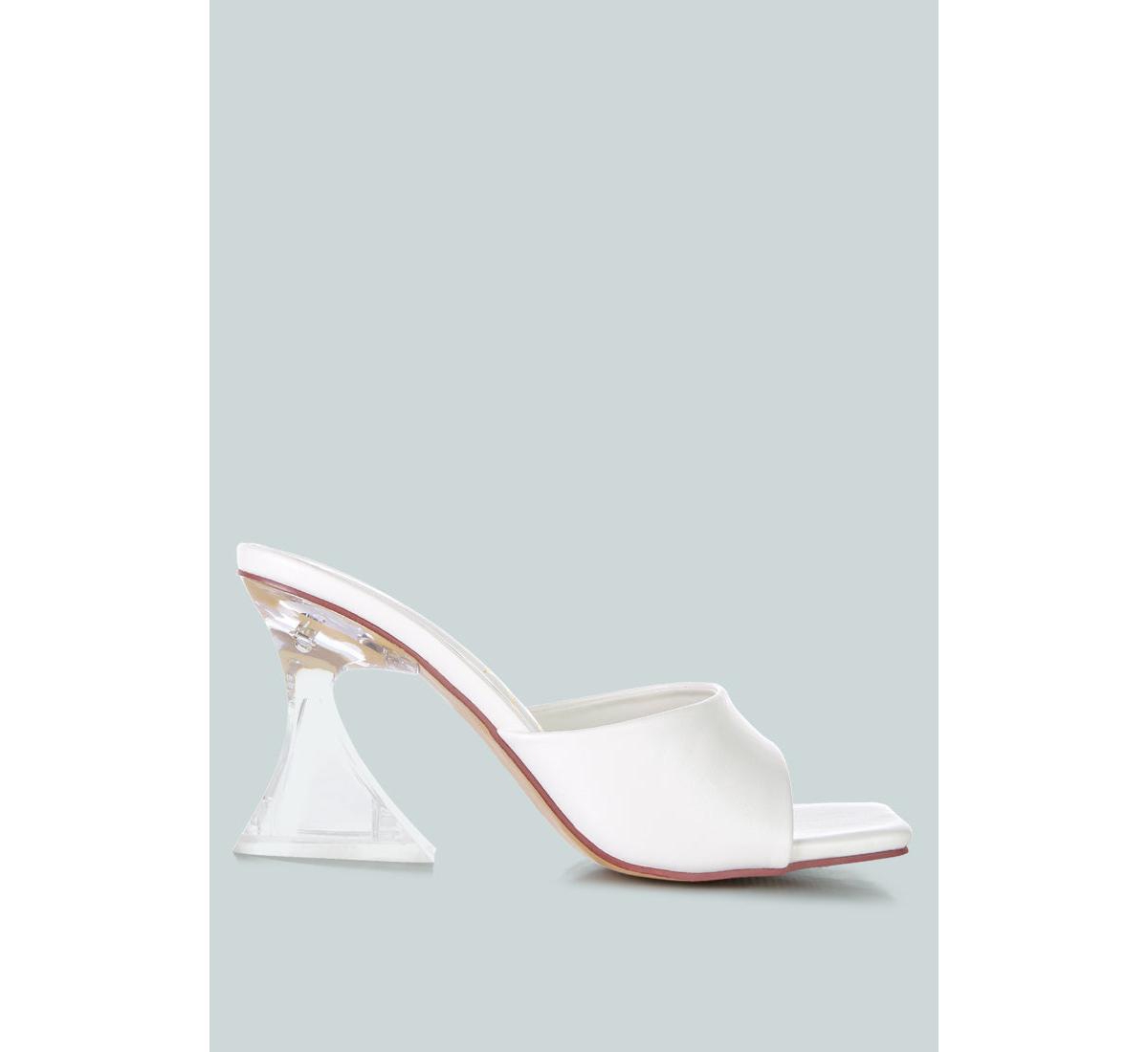 Women's Sweet16 Clear Spool Heel Sandals - White