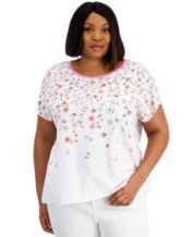Shpwfbe Plus Size Tops For Women Work Office Short-Sleeve Solid