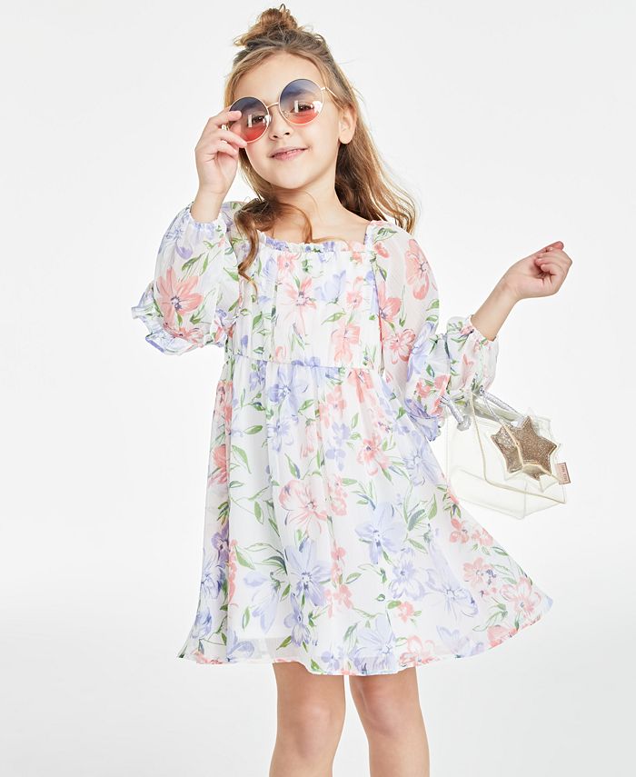 Rare Editions Toddler Little Girls Floral Print Chiffon Dress