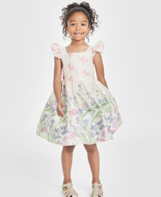 Toddler Girl Floral Butterfly Print Dress