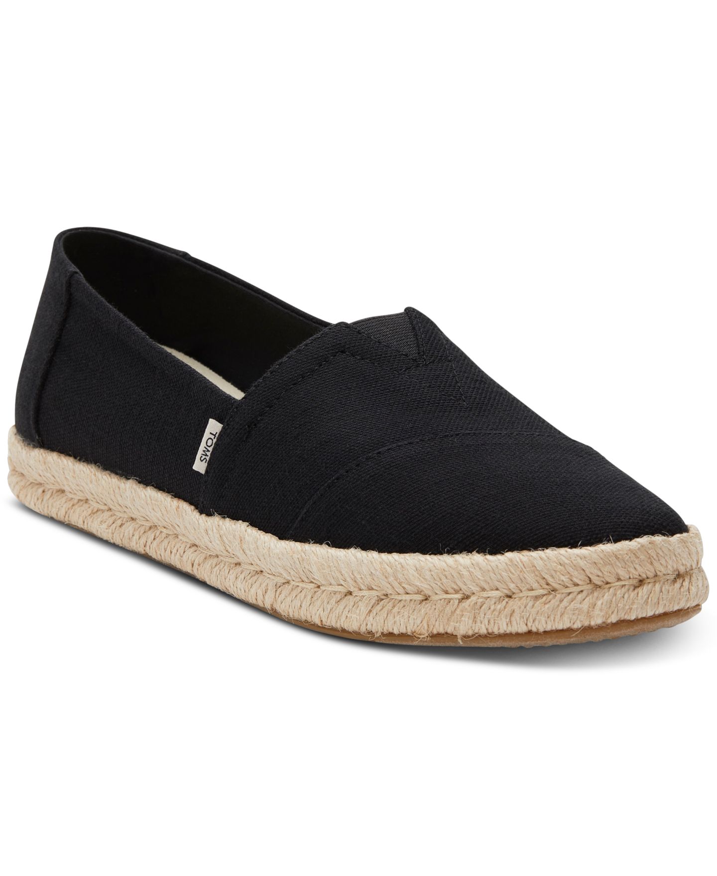 Женские эспадрильи-слипоны Toms Alpargata Rope 2.0, цвет: Чёрный — фото 1