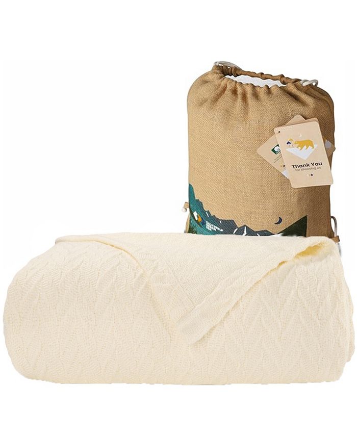 California Design Den 100 Cotton Thermal Blanket, Breathable Bed