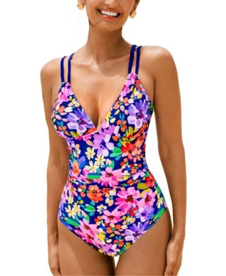 Cupshe Women's Ditsy & Petals Tummy Control One-Piece - Macy's