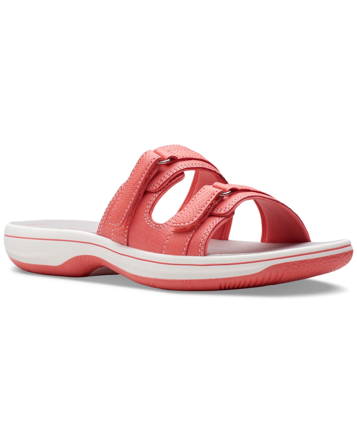 Clarks Women's Cloudsteppers Breeze Piper Comfort Slide Sandals In Coral