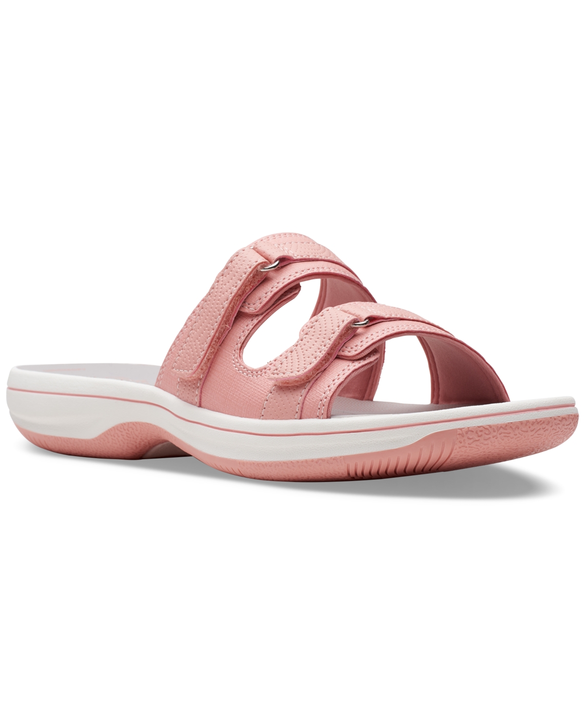 Shop Clarks Women's Cloudsteppers Breeze Piper Comfort Slide Sandals In Peach