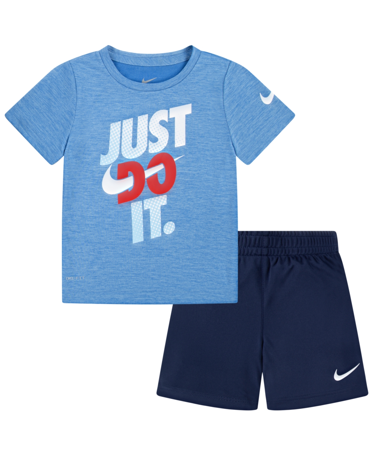 Shop Nike Toddler Boys Dropsets T-shirt And Shorts, 2 Piece Set In Midnight Navy