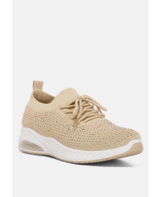 Women's elizha stud embellished lace up sneakers