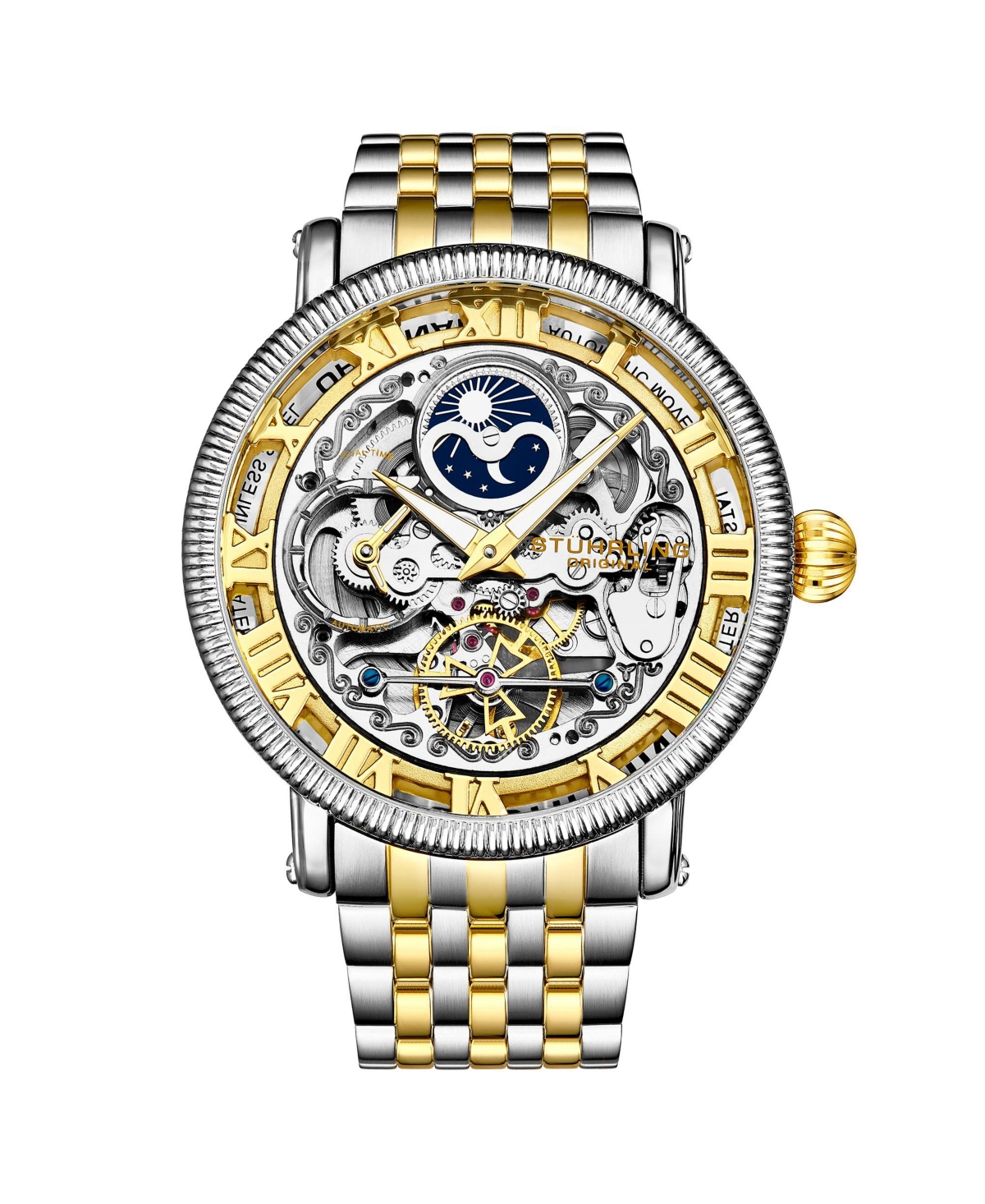 Stuhrling Original Model 3922 Men's Skeleton Automatic Stainless Steel Link Bracelet Watch