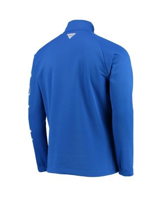 Men's Royal Kentucky Wildcats Terminal Tackle Fleece Raglan Omni-Shade Quarter-Zip Jacket