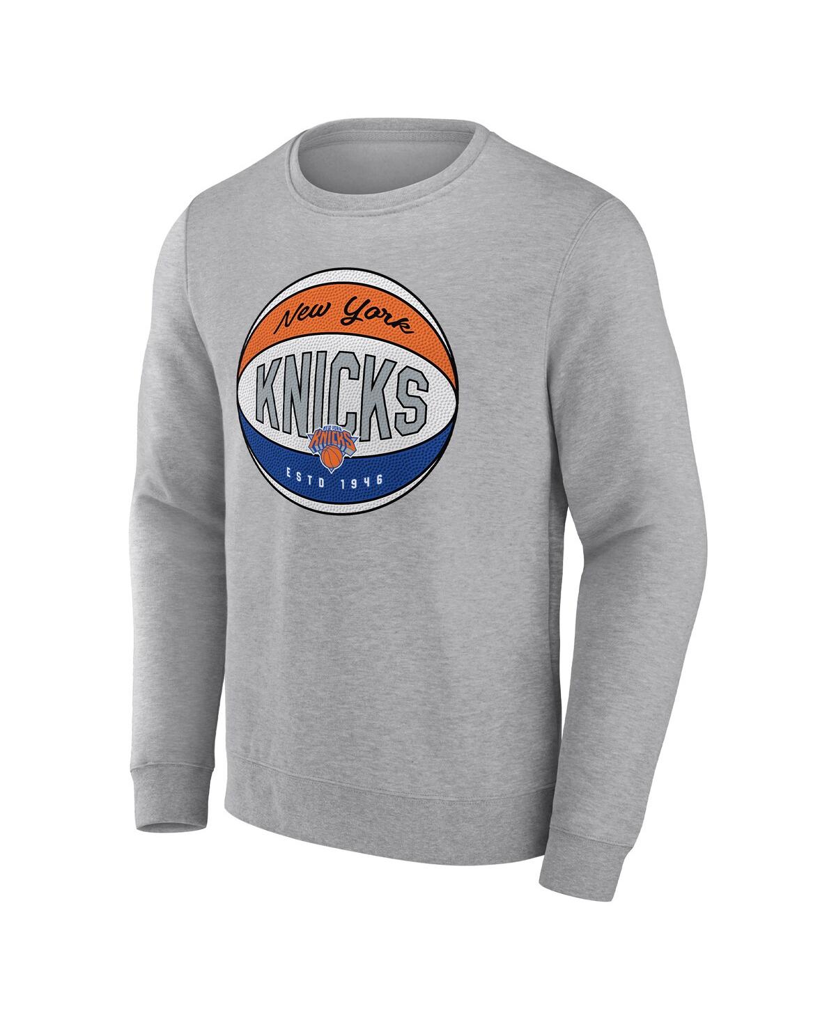 Men's FanaticsNew York Knicks True Classics Vint Pullover Sweatshirt - Heathered Gray