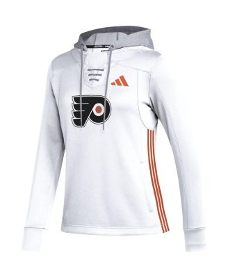 Women's White Philadelphia Flyers Refresh Skate Lace AEROREADY Pullover Hoodie