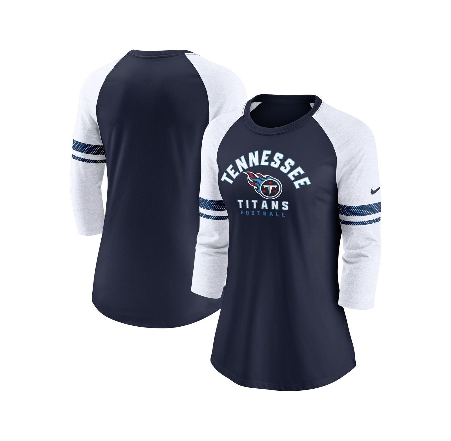 Women's Navy Tennessee Titans 3/4-Sleeve Lightweight Raglan Fashion T-shirt