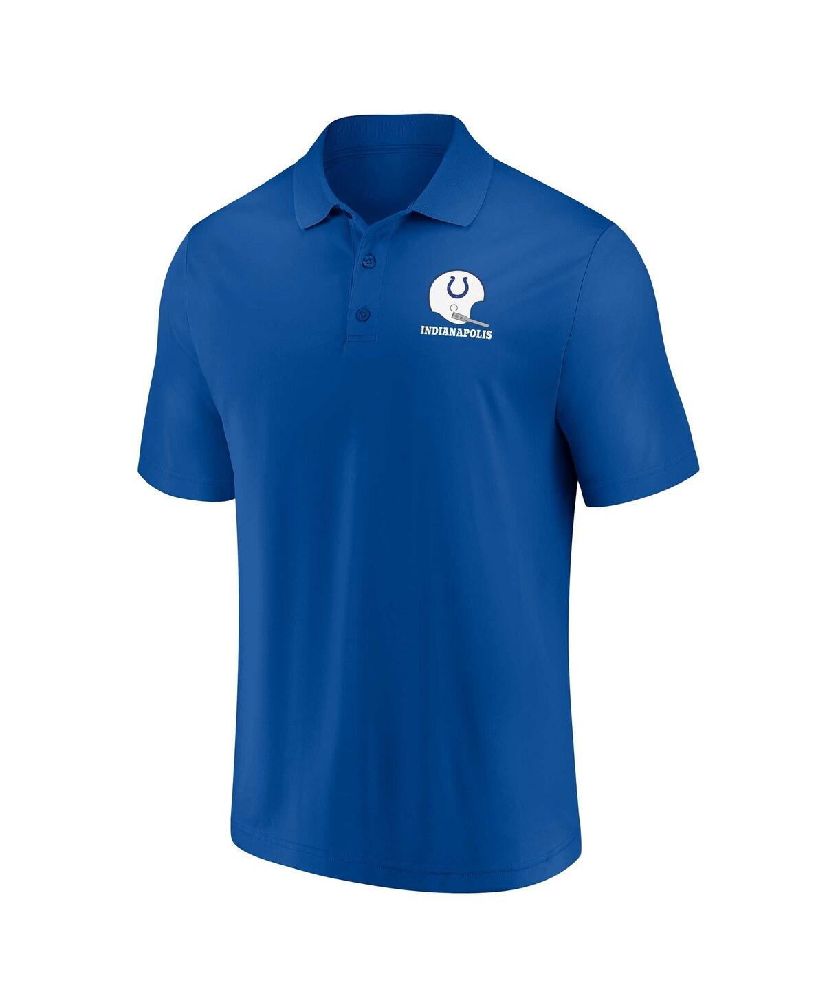 Fanatics Men's  White, Royal Distressed Indianapolis Colts Throwback Two-pack Polo Shirt Set In White,royal