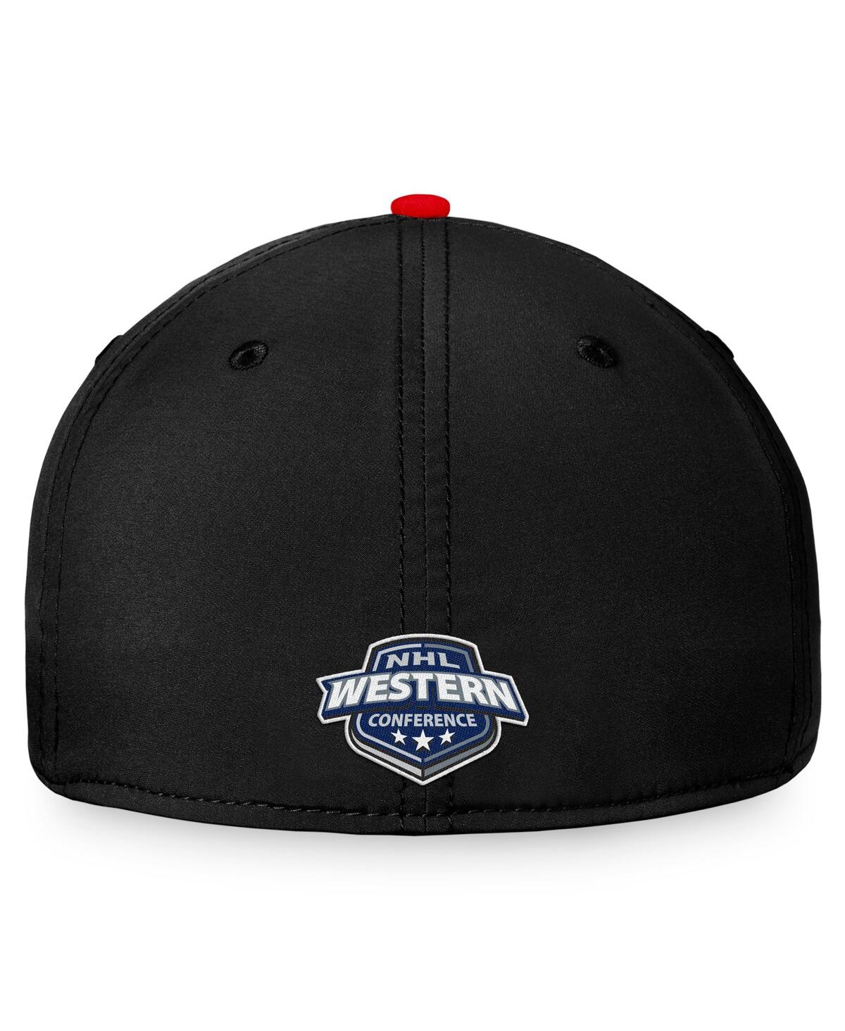 Fanatics Men's  Black, Red Chicago Blackhawks Fundamental 2-tone Flex Hat In Black,red