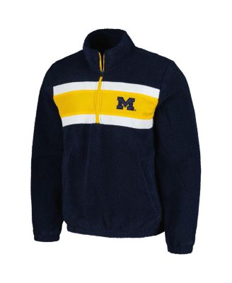 Men's Navy Michigan Wolverines Pinch Runner Half-Zip Top