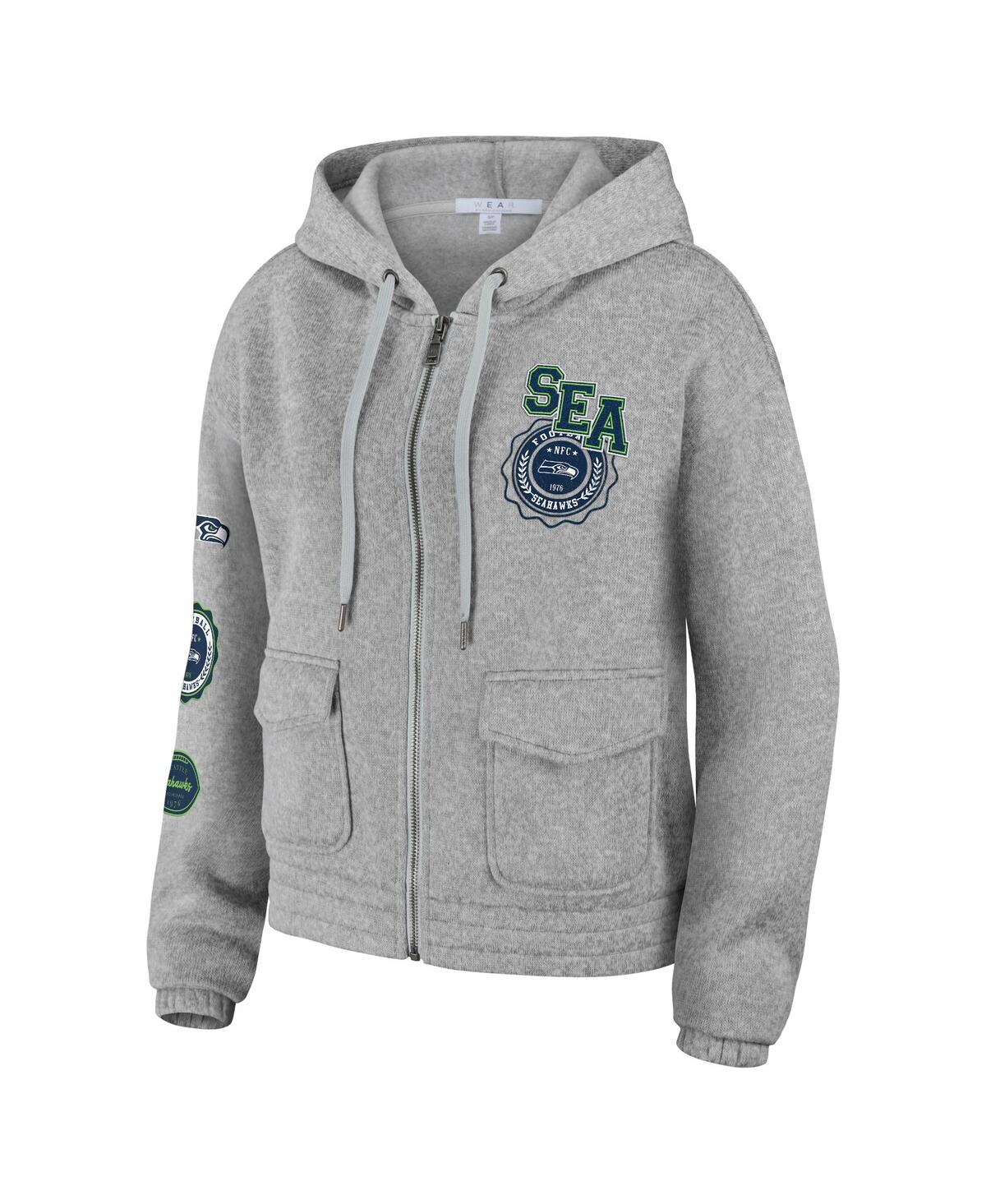 Shop Wear By Erin Andrews Women's  Heather Gray Seattle Seahawks Full-zip Hoodie