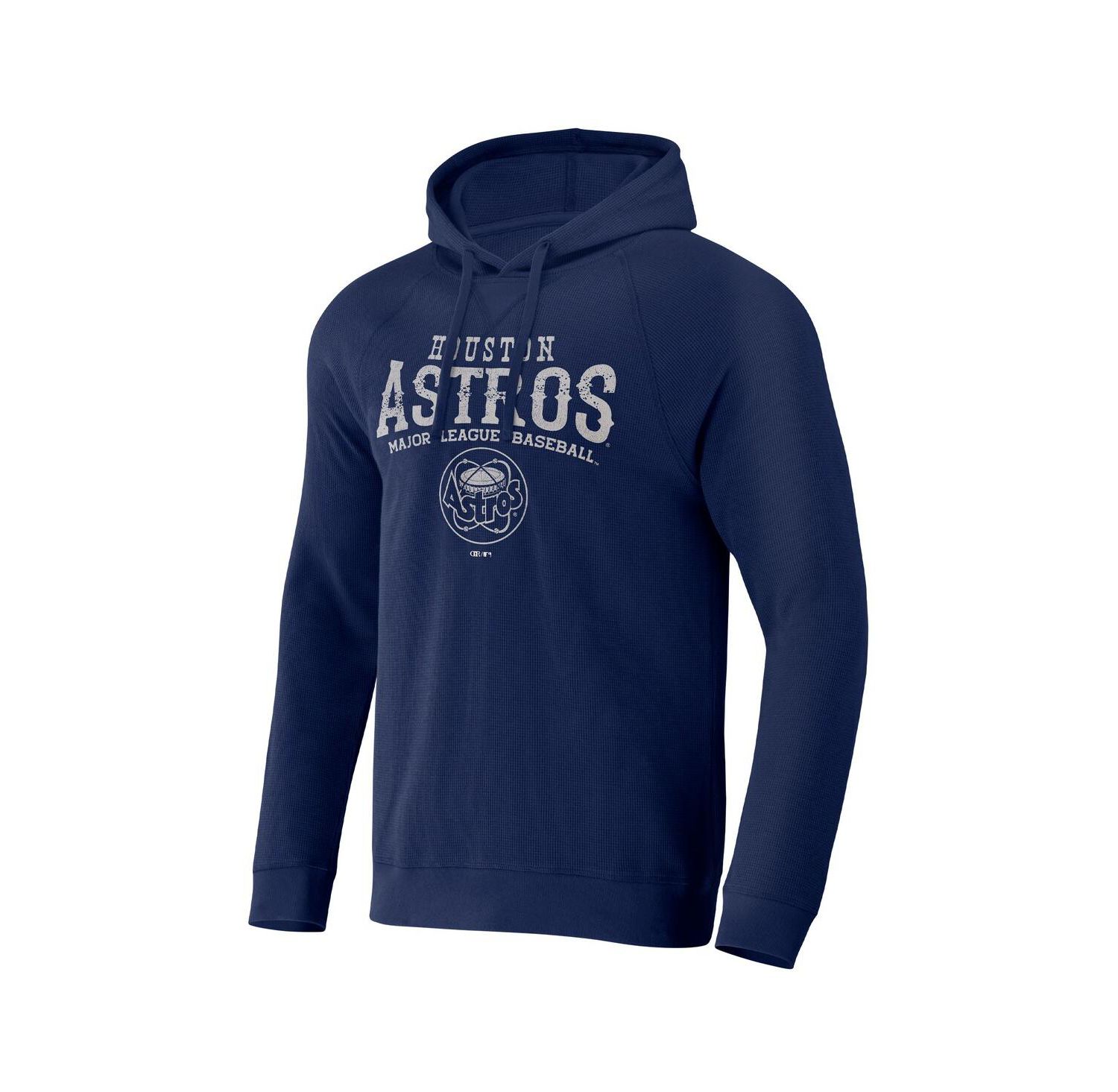 Men's Darius Rucker Collection by Navy Distressed Houston Astros Waffle-Knit Raglan Pullover Hoodie