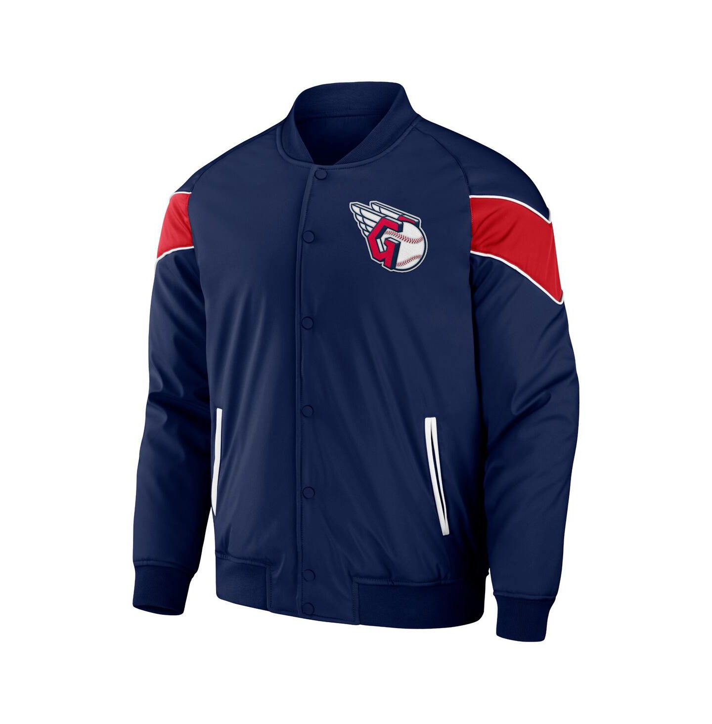 Мужская куртка Fanatics Darius Rucker Collection by Navy Cleveland Guardians Baseball Raglan Full-Snap — фото 3