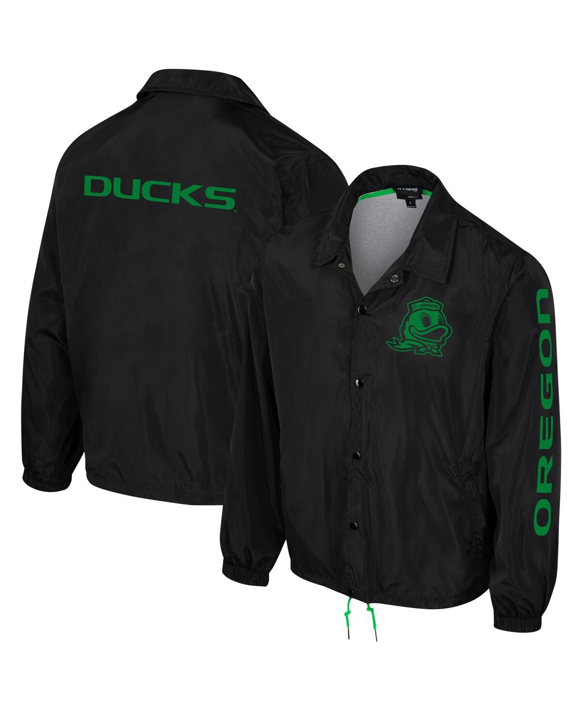 Men's and Women's The Wild Collective Black Oregon Ducks Coaches Full-Snap Jacket - Black