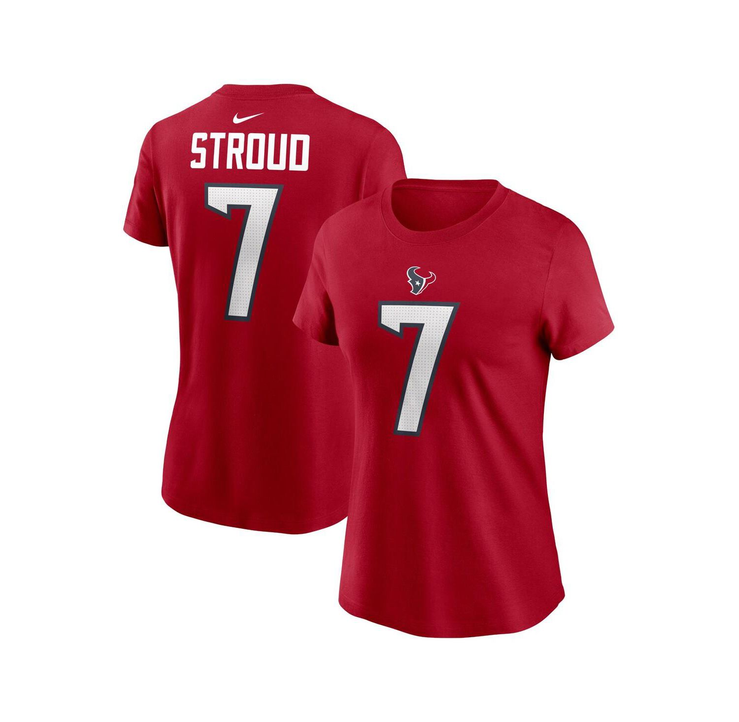 Women's C.J. Stroud Red Houston Texans Player Name and Number T-shirt