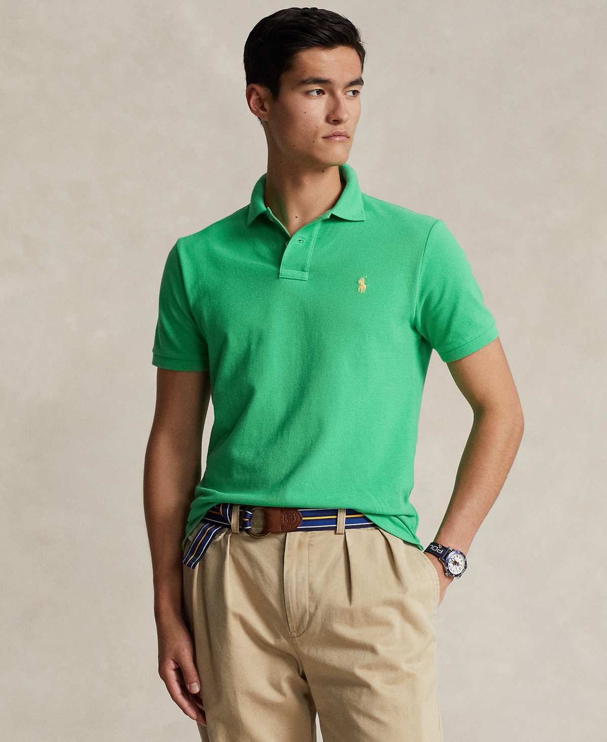 Shop Polo Ralph Lauren Men's Classic-fit Mesh Polo Shirt In Classic Kelly
