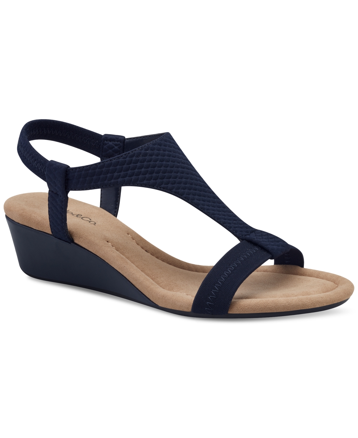 Style & Co Women's Step N Flex Vacanzaa Wedge Sandals, Created For Macy's In Navy