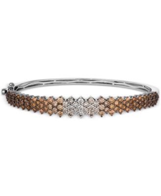 Ombr&eacute;&reg; Chocolate Ombr&eacute; Diamond Cluster Bangle Bracelet (3-1/2 ct. t.w.) in 14k Rose Gold (Also Available in Yellow Gold or White Gold)
