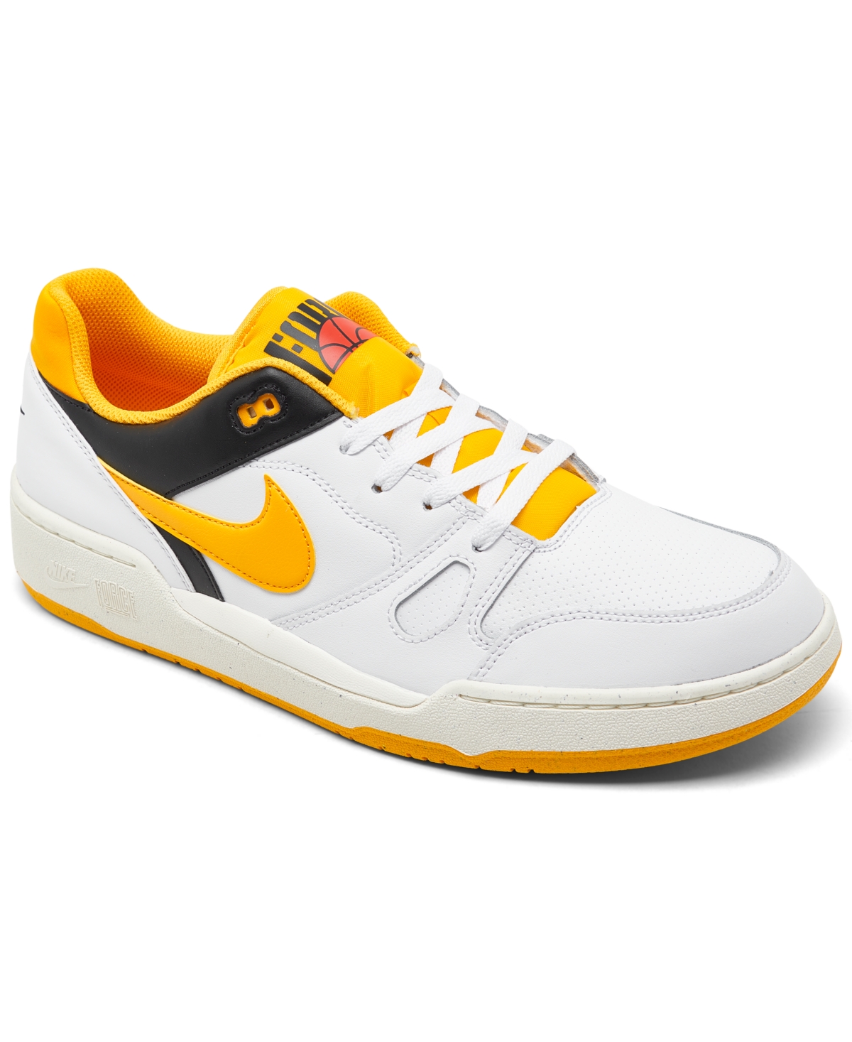 Men's Full Force Low Casual Sneakers from Finish Line - White, University Gold