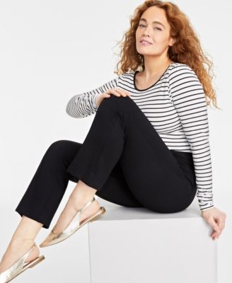 Women's Pont&eacute;-Knit Pull-On Ankle Pants, Regular & Short, Created for Macy's