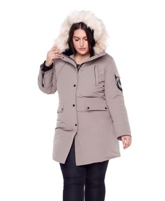 Plus Size Laurentian Long Parka Winter With Faux Fur Hood