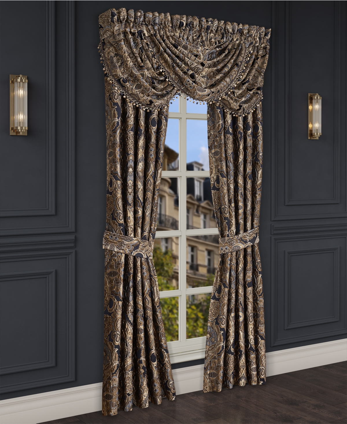 J Queen New York Amara Window Panel Pair, 50" X 84" In Indigo
